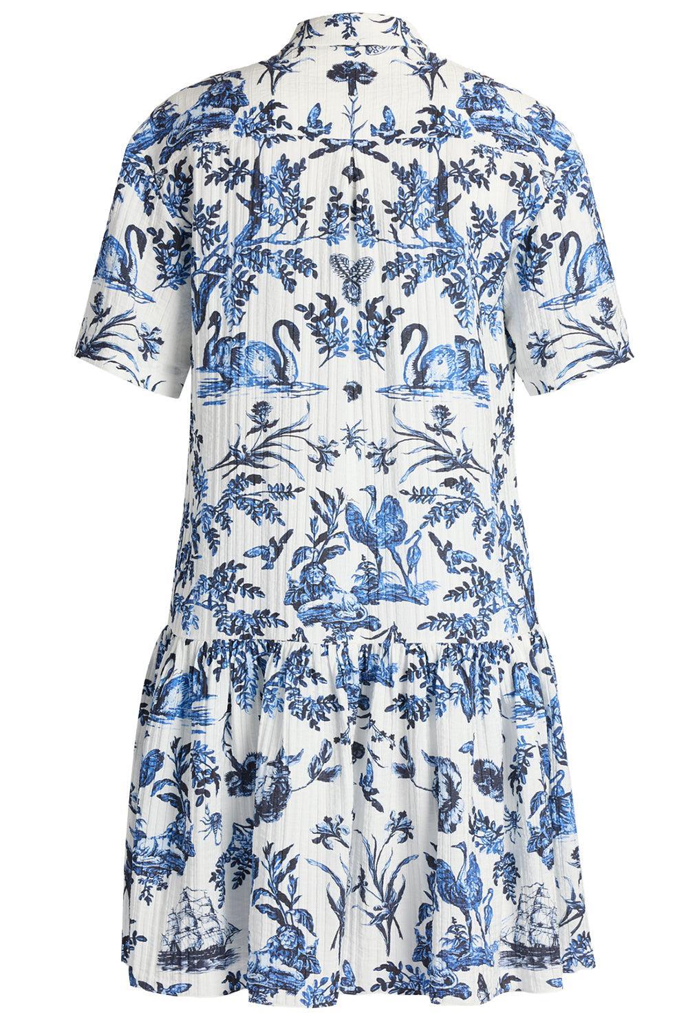 Crinkled Mini Shirt Dress - Image 2