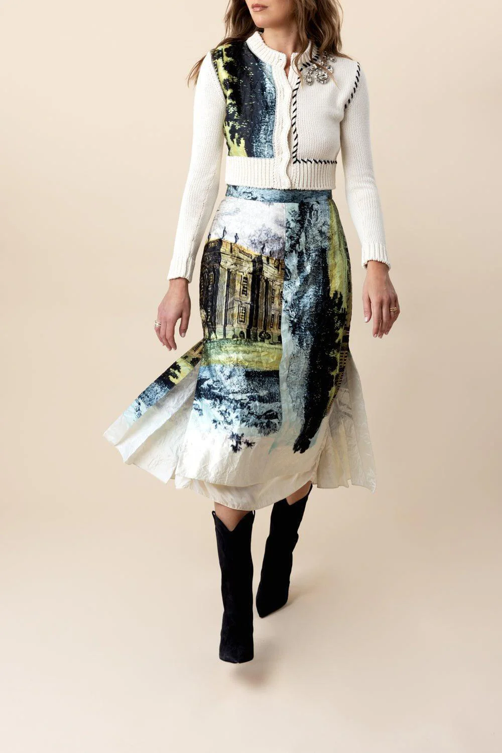 Cropped Button Down Cardigan - Image 2