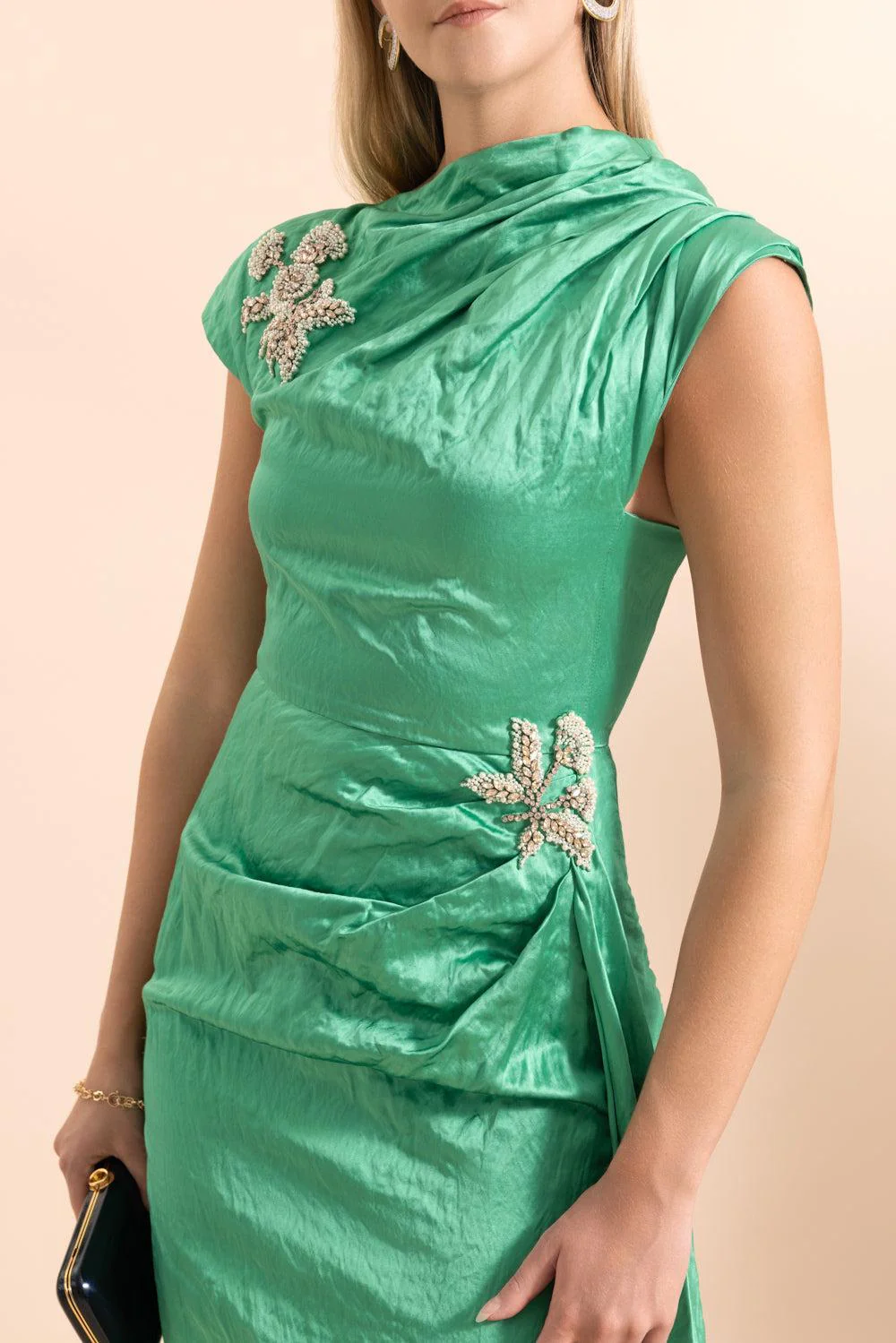 Embellished Texture Drape Gown - Image 3