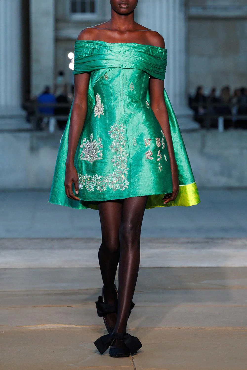Embellished Texture Off The Shoulder Mini Dress - Image 2