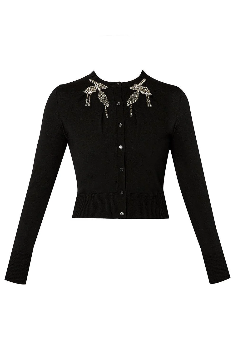 Embroidered Cropped Cardigan