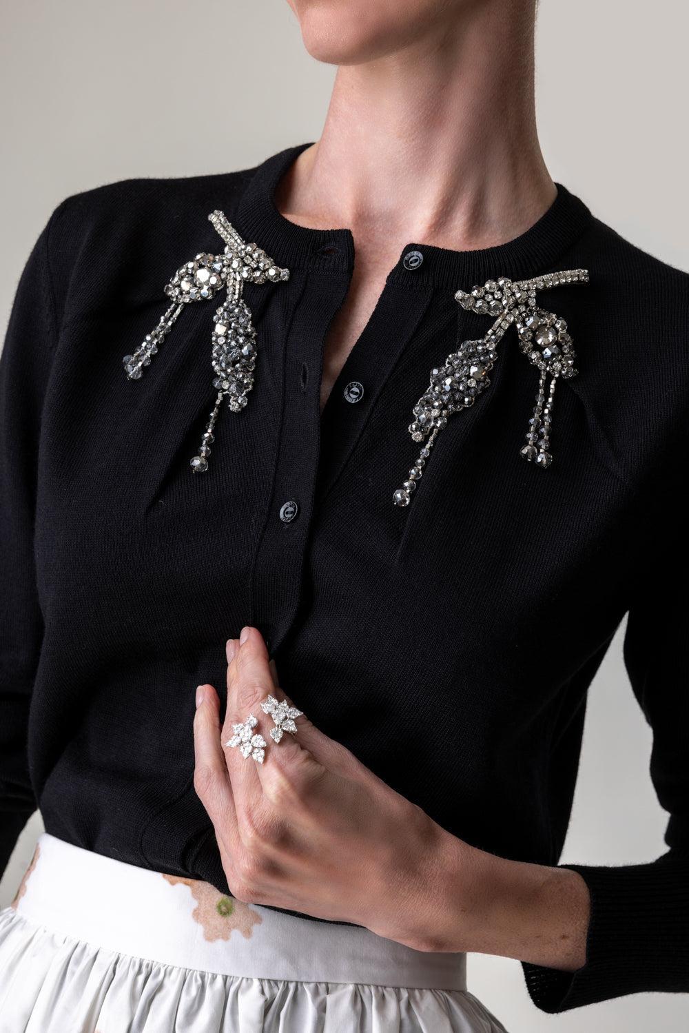 Embroidered Cropped Cardigan - Image 3