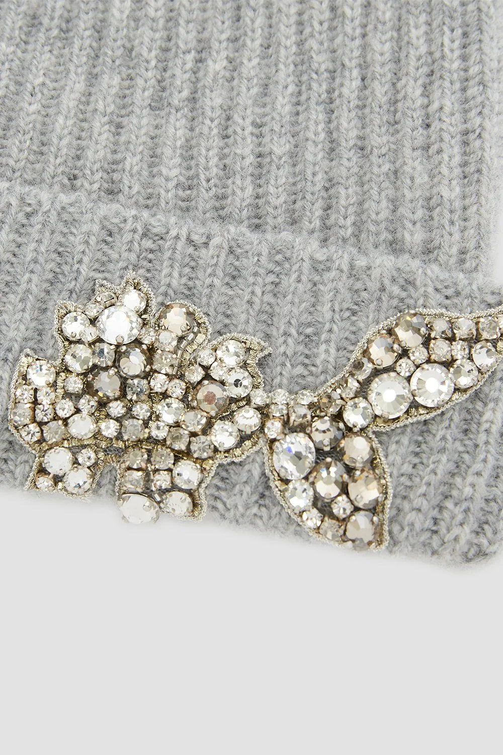 EMBROIDERED KNITTED HAT - GREY - Image 5