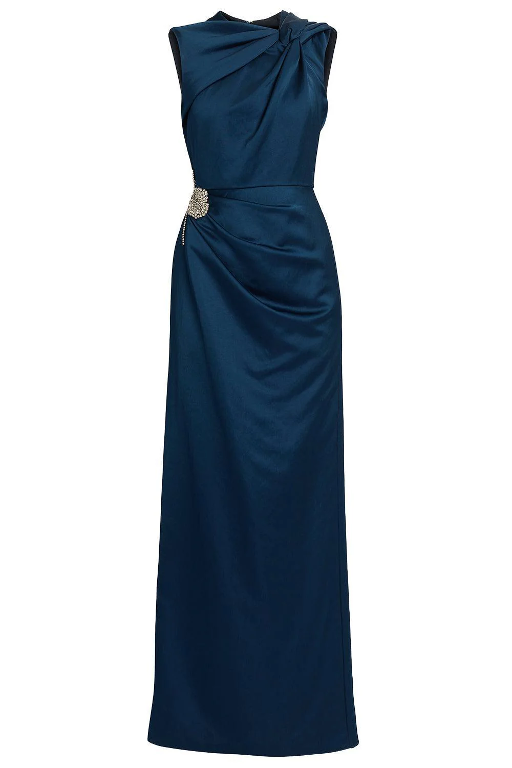 Embroidered Sleeveless Pencil Gown