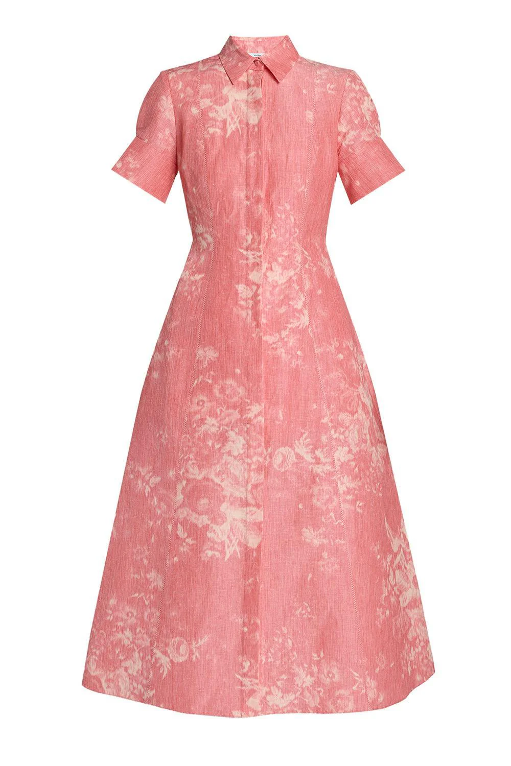 Floral Print Midi Shirt Dress