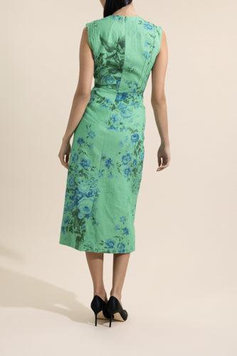 Floral Print Pencil Midi Dress - Image 4