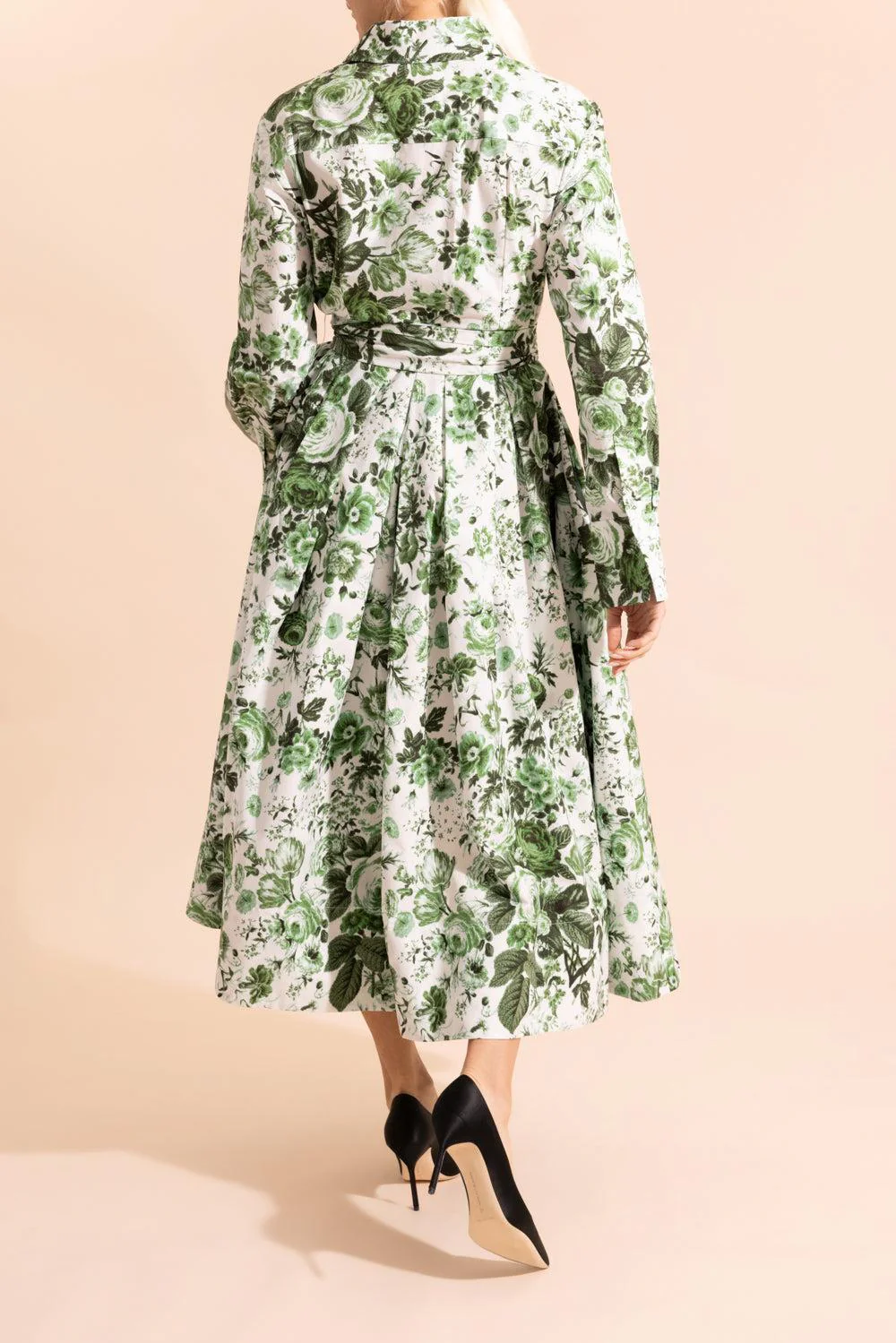 Leaf Print Long Sleeve Shirt Dress - Image 4