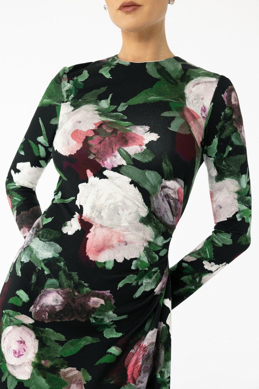 Long Sleeve Draped Dress - Image 3