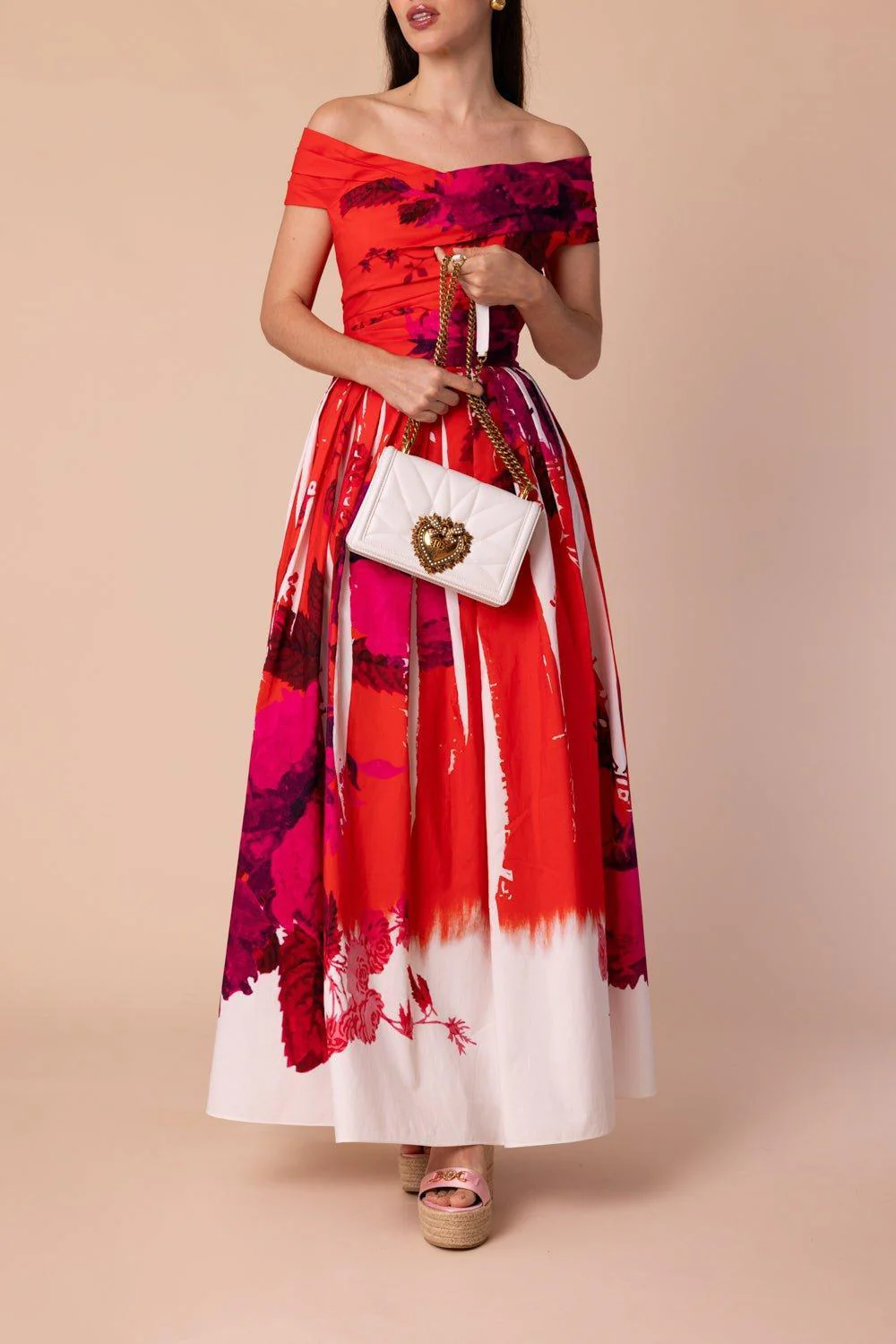 Off Shoulder Full Skirt Dress - Image 2