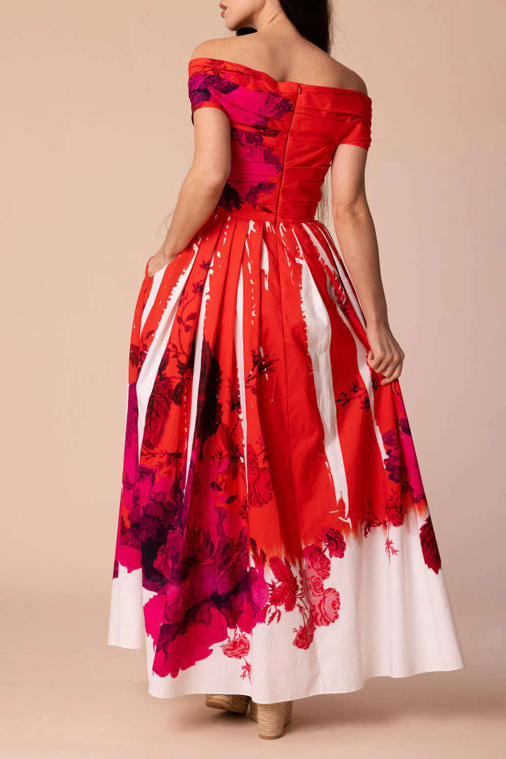 Off Shoulder Full Skirt Dress - Image 4
