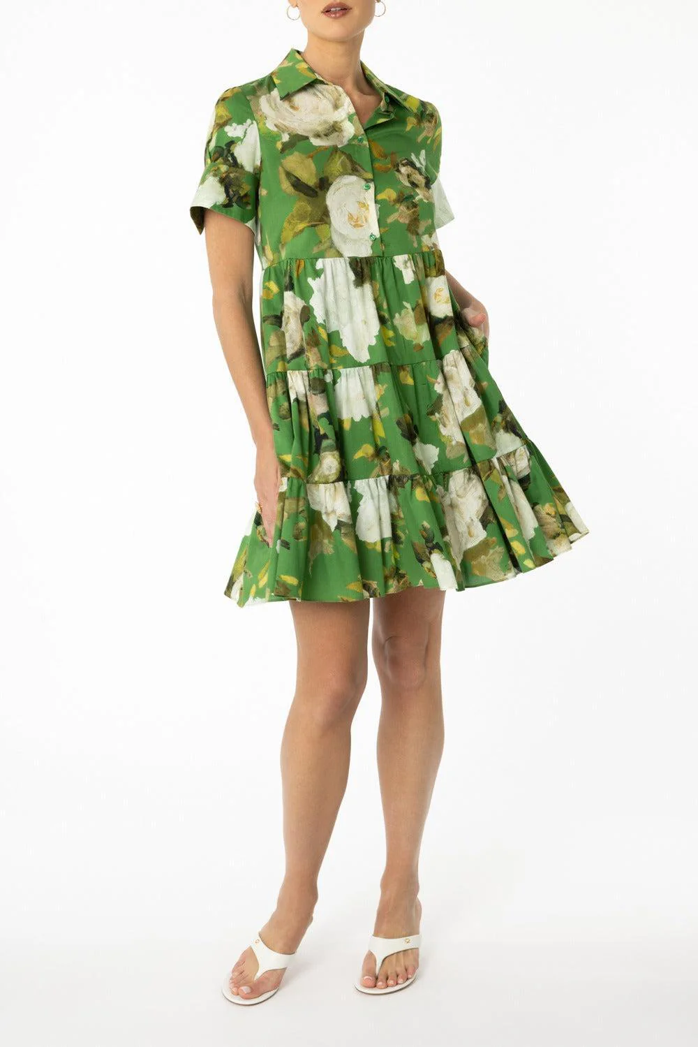 Short Sleeve Shirt Dress - Image 2