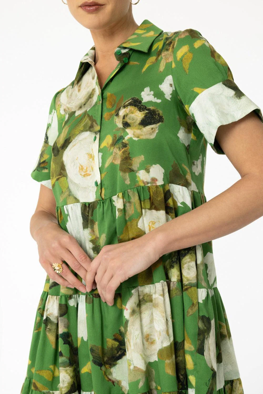 Short Sleeve Shirt Dress - Image 3