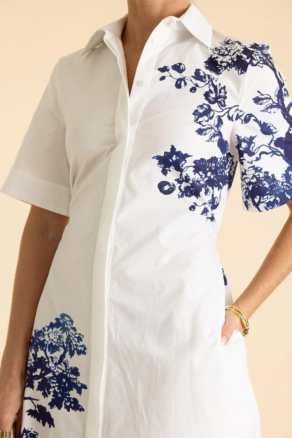 Short Sleeve Shirt Dress - Image 3