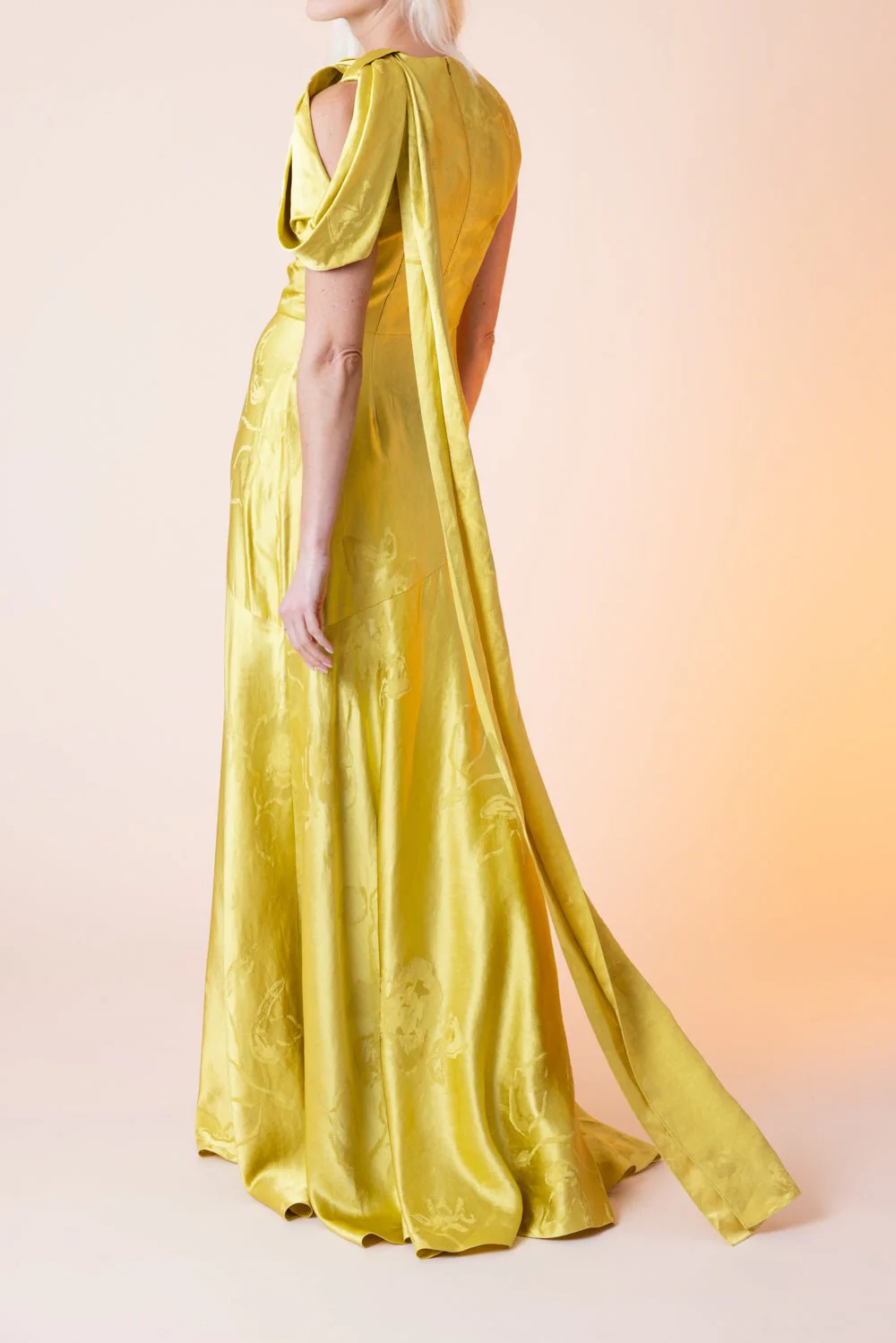 Sleeveless Drape Shoulder Gown - Image 4