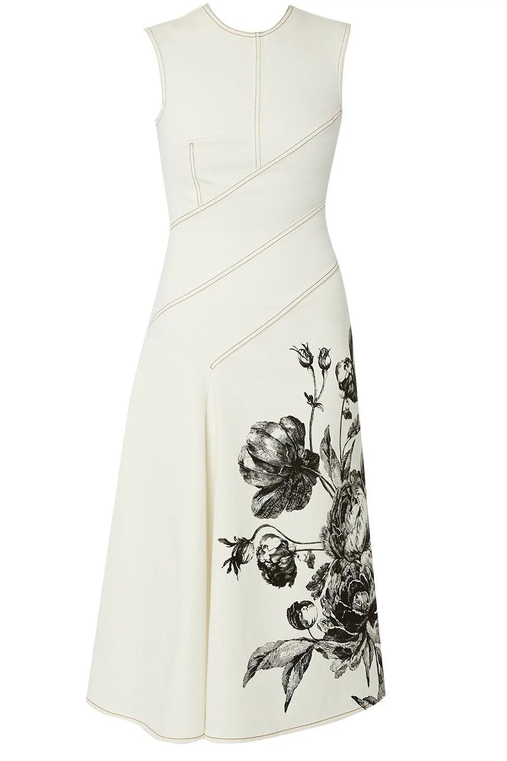 Sleeveless Etch Midi Dress