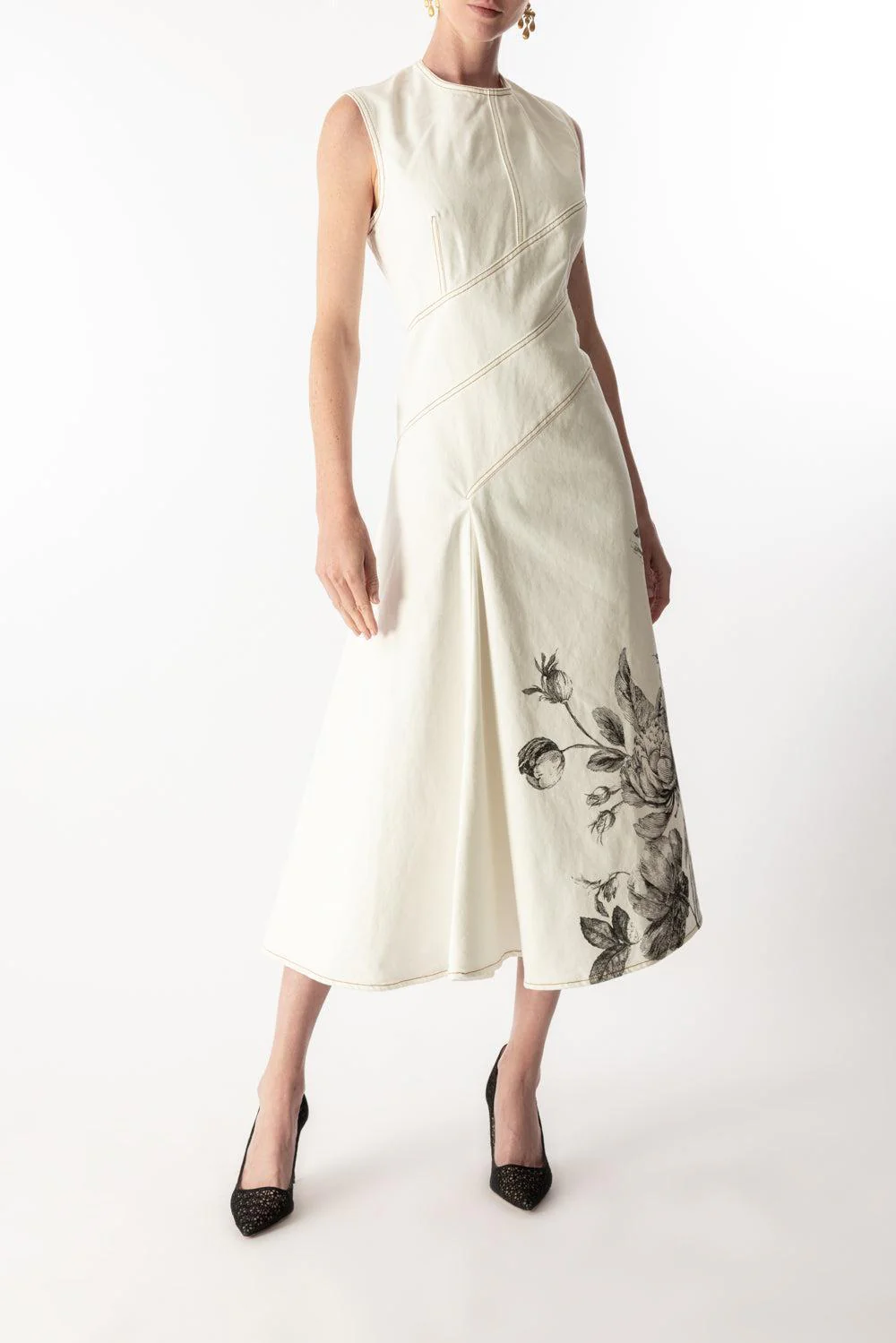 Sleeveless Etch Midi Dress - Image 2