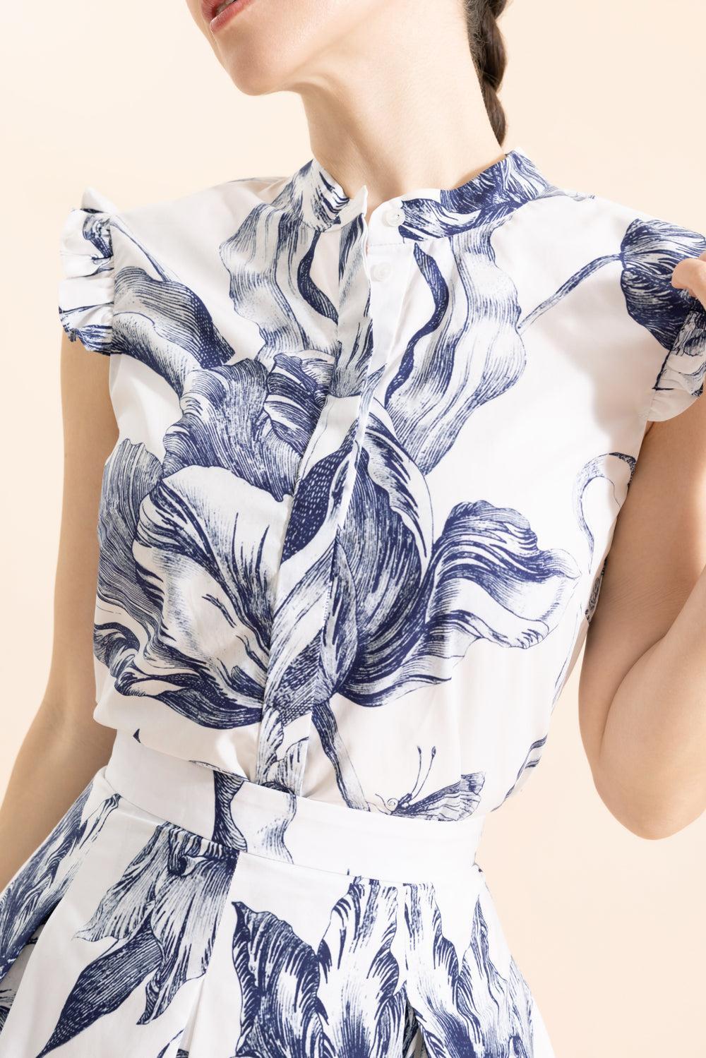 Sleeveless Ruffle Blouse - Image 3