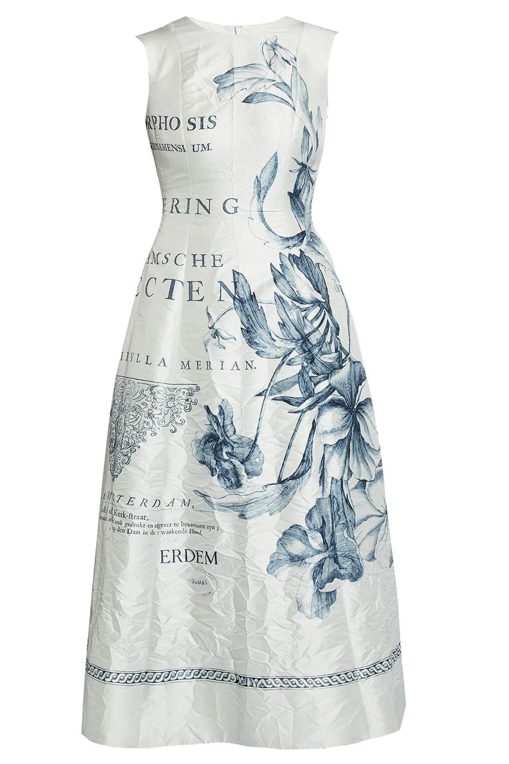 Sleeveless Textured Floral Midi Dress