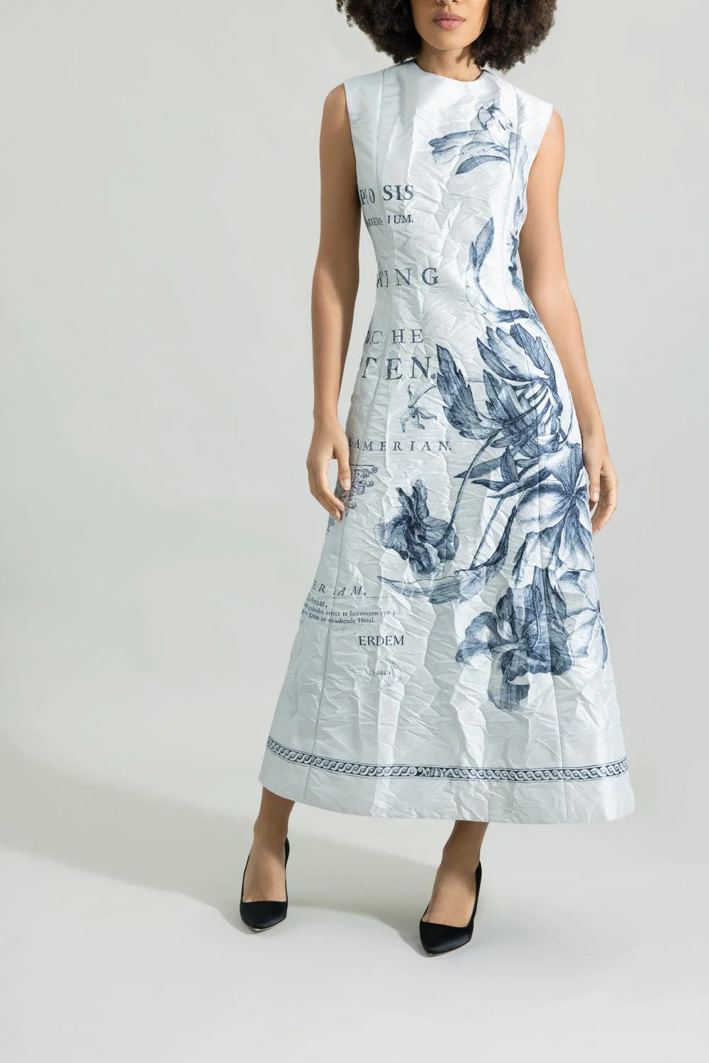 Sleeveless Textured Floral Midi Dress - Image 2