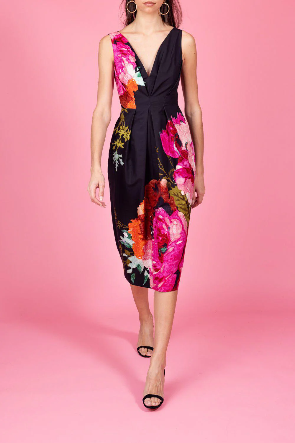Sleeveless V-Neck Midi Dress - Image 4