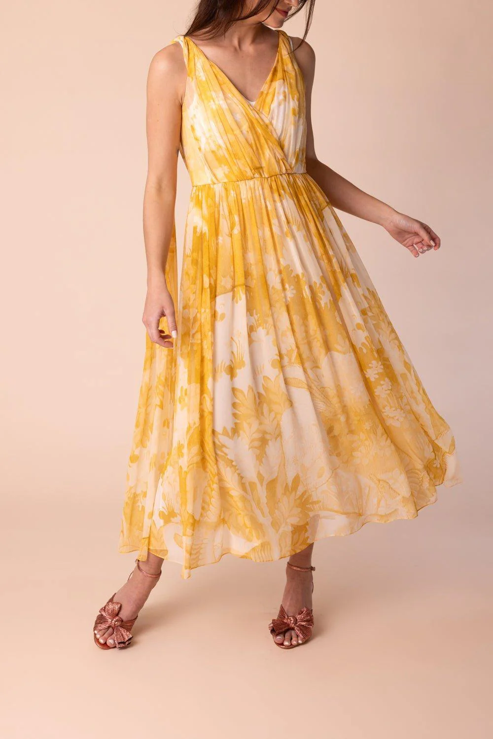 Sleeveless Vneck Floral Maxi Dress - Image 3