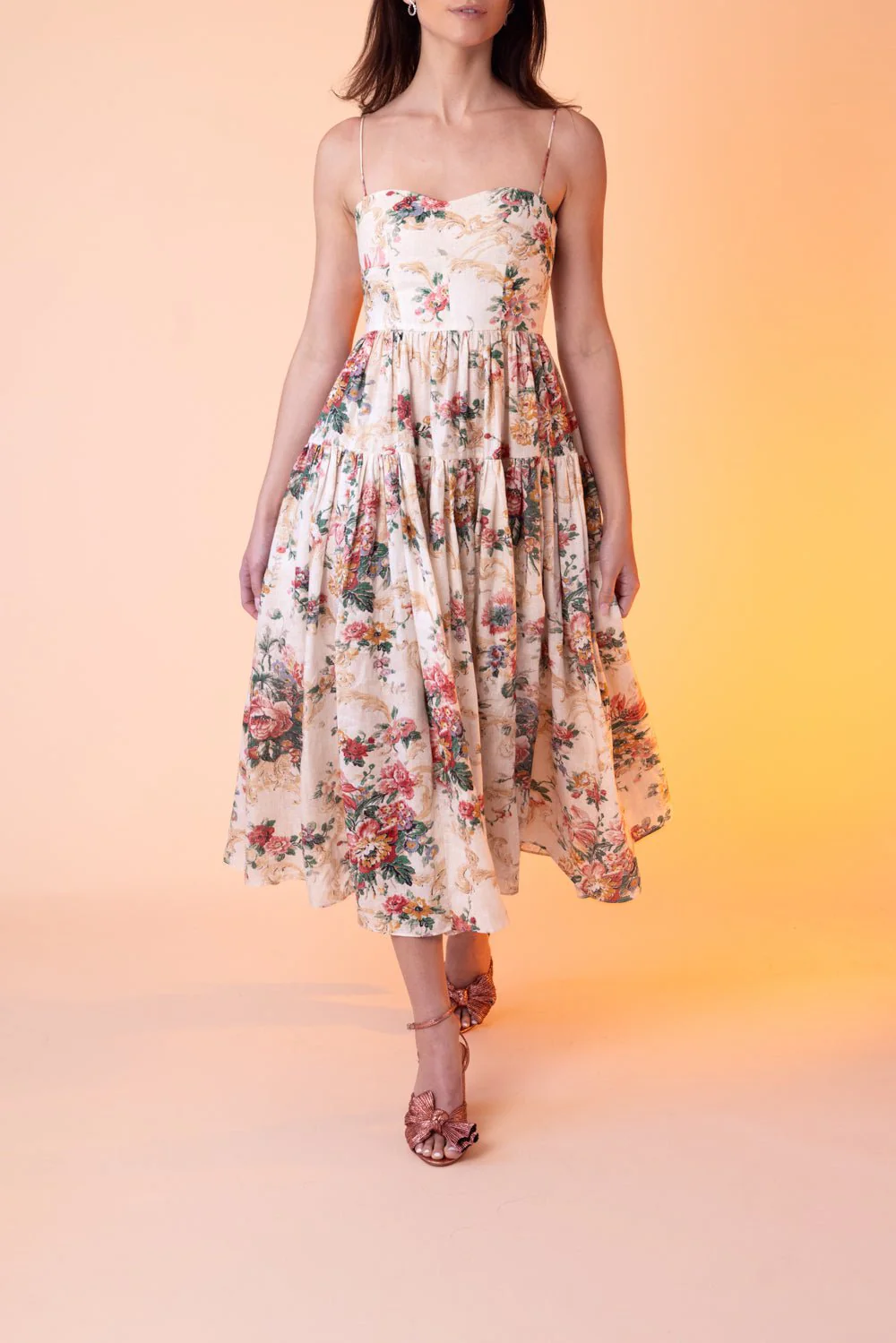 Strappy Fit Flare Midi Dress - Image 2