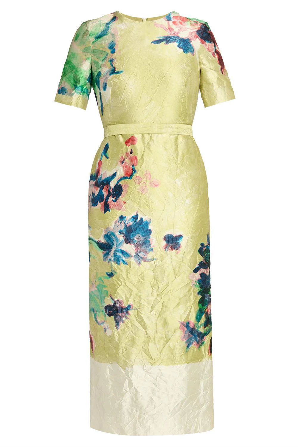 Textured Short Sleeve Midi Dress