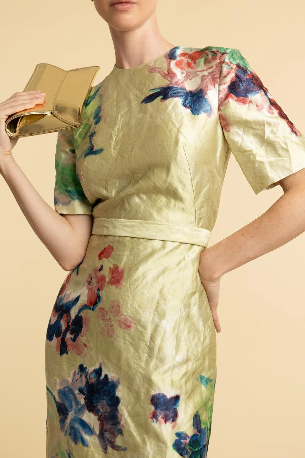 Textured Short Sleeve Midi Dress - Image 3