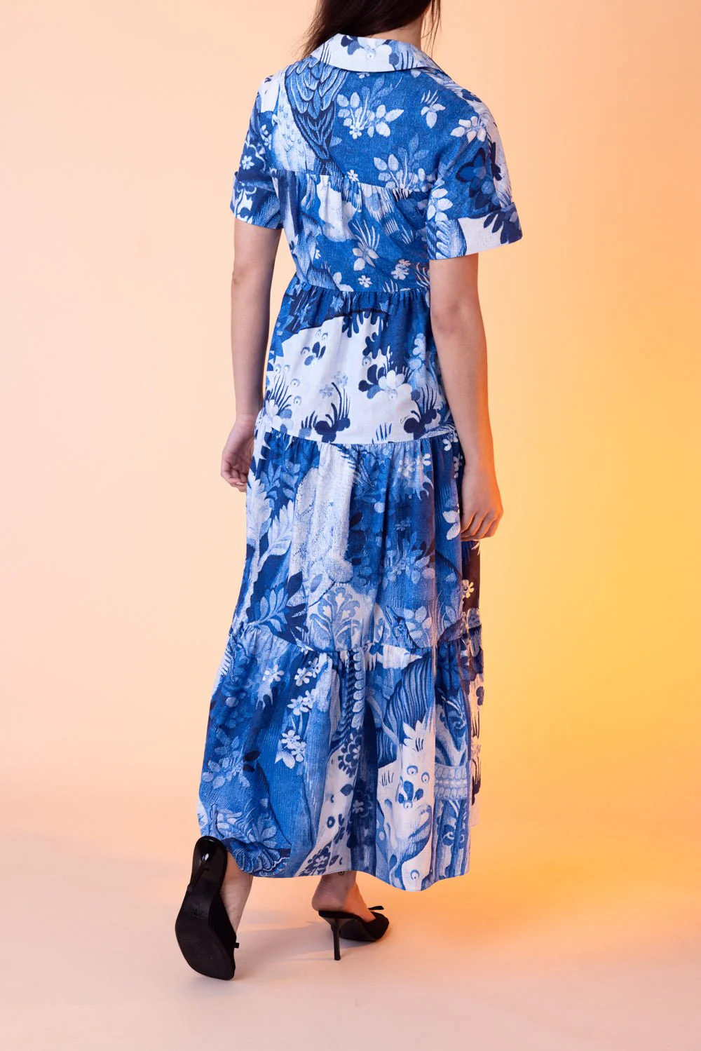 Tiered Hem Midi Shirt Dress - Image 3
