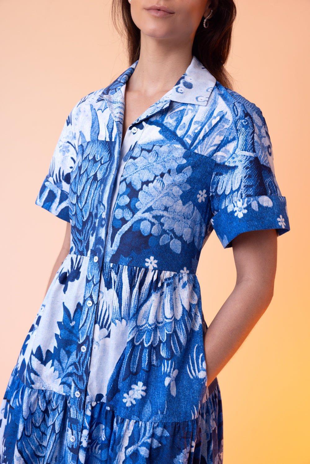 Tiered Hem Midi Shirt Dress - Image 4