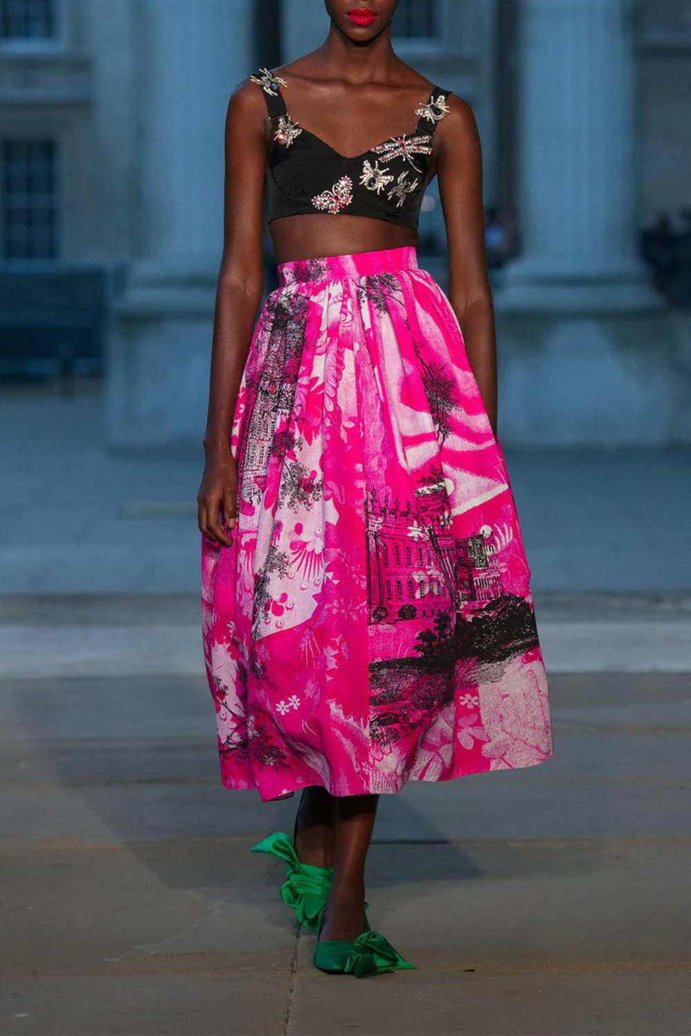 Volume Midi Skirt - Cerise - Image 2