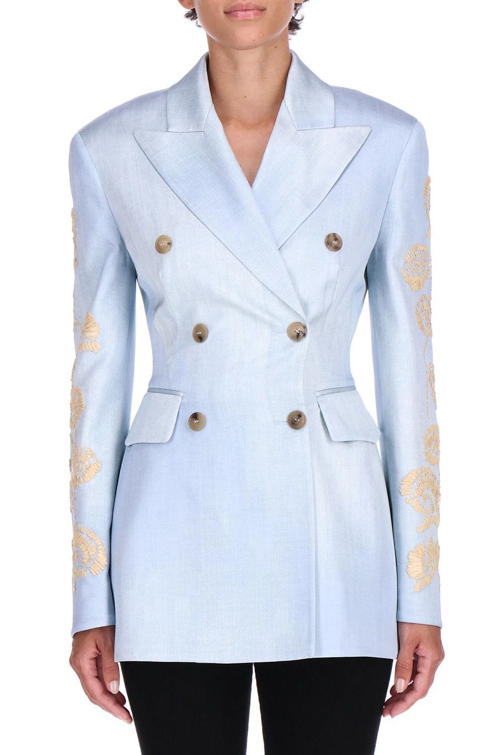 Embroidered Double Breasted Jacket - Image 2