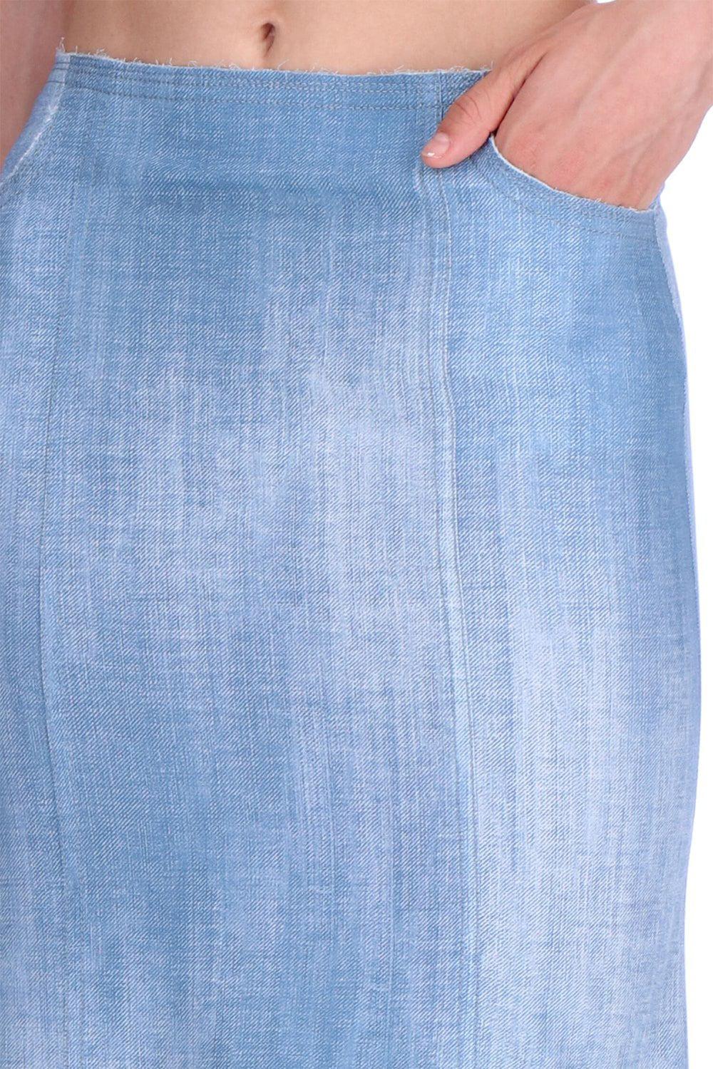 Faux Denim Skirt - Image 4