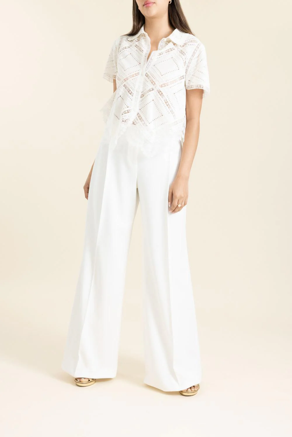 Wide Leg Pant - Off White - Image 3