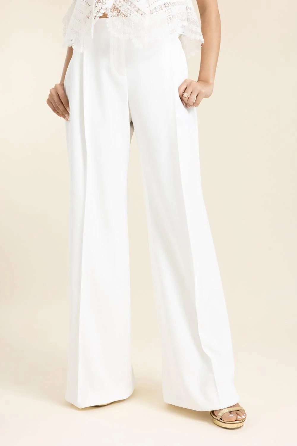 Wide Leg Pant - Off White - Image 4