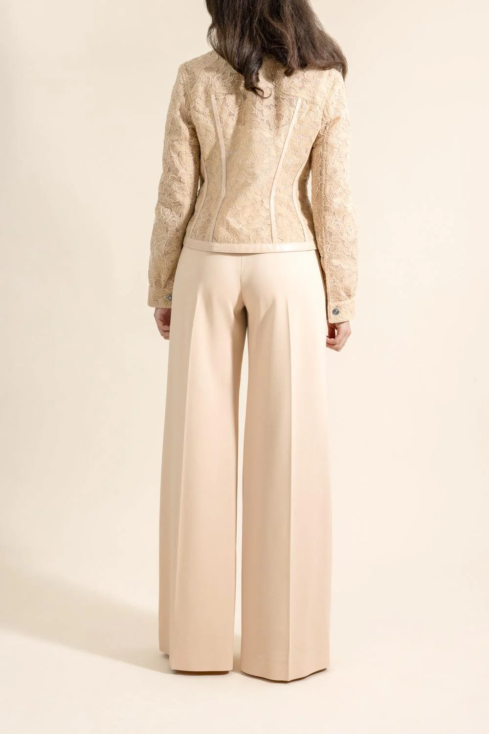 Lace Leather Detail Jacket - Image 4