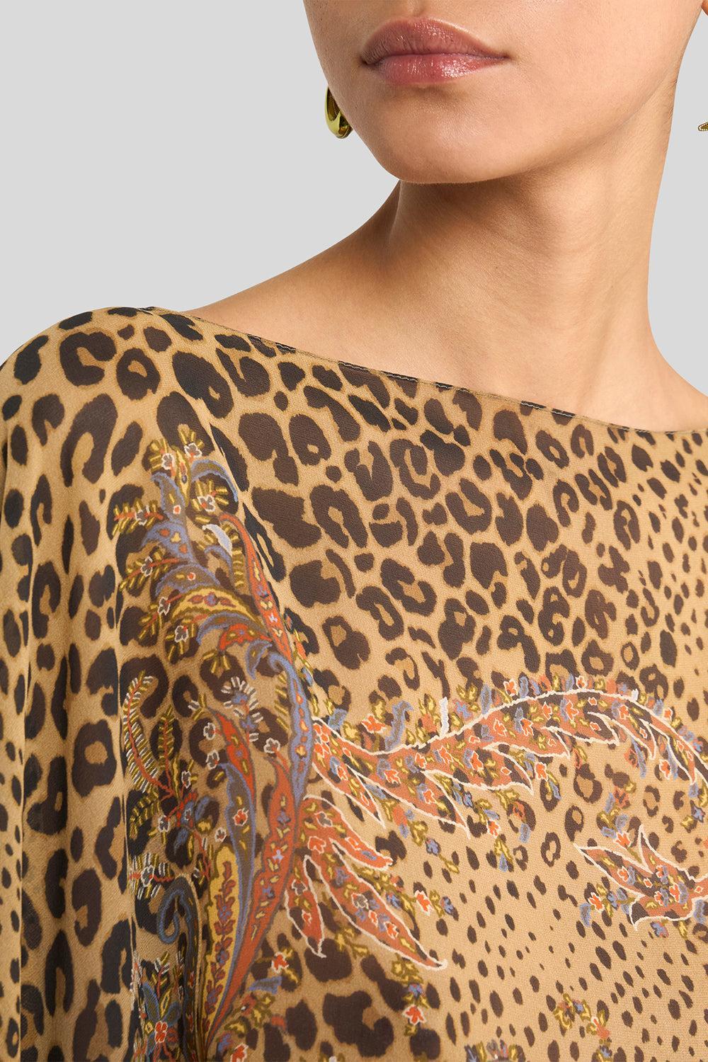 Cheetah Print Poncho Blouse - Image 4