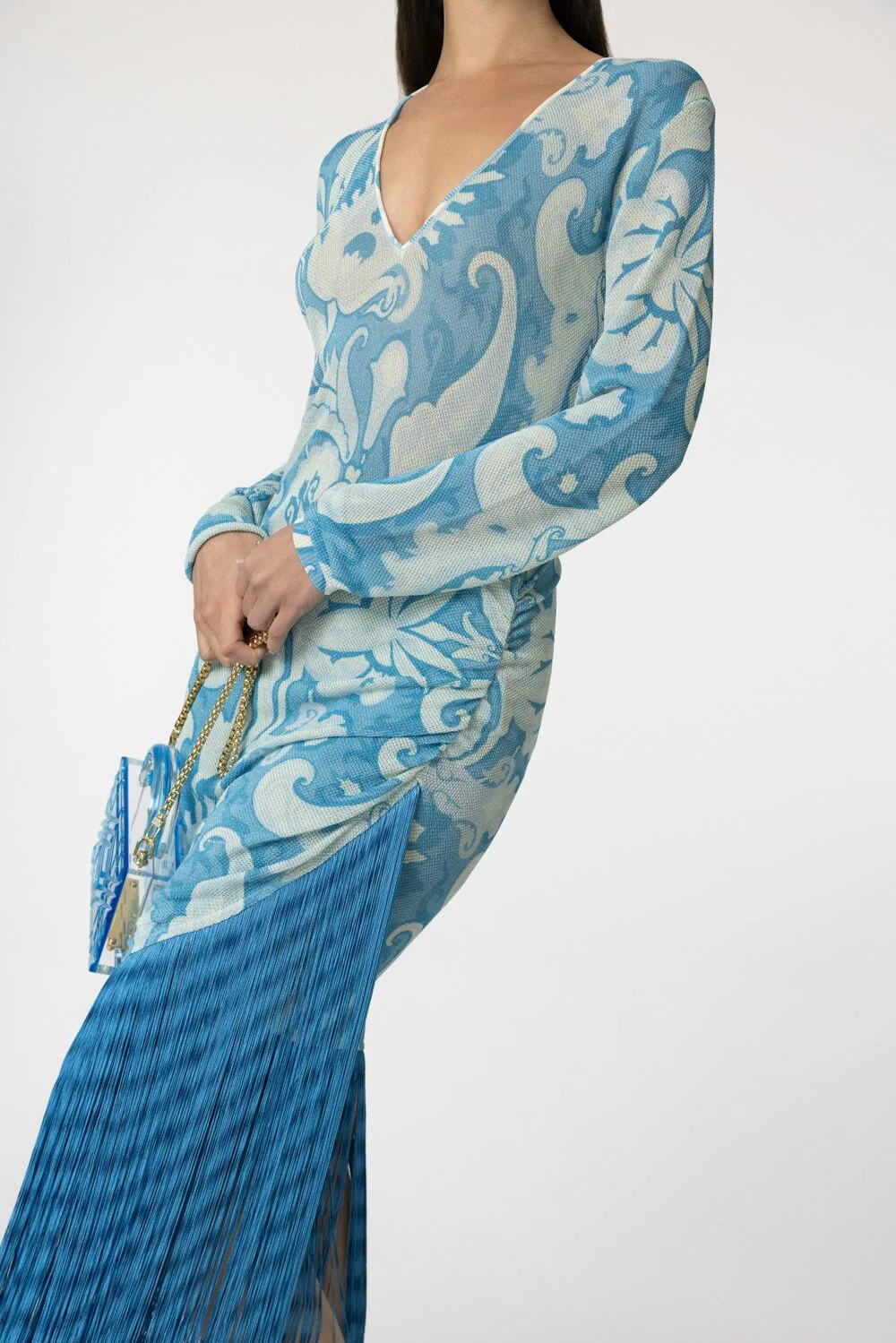 Long Sleeve Fringe Dress - Image 3