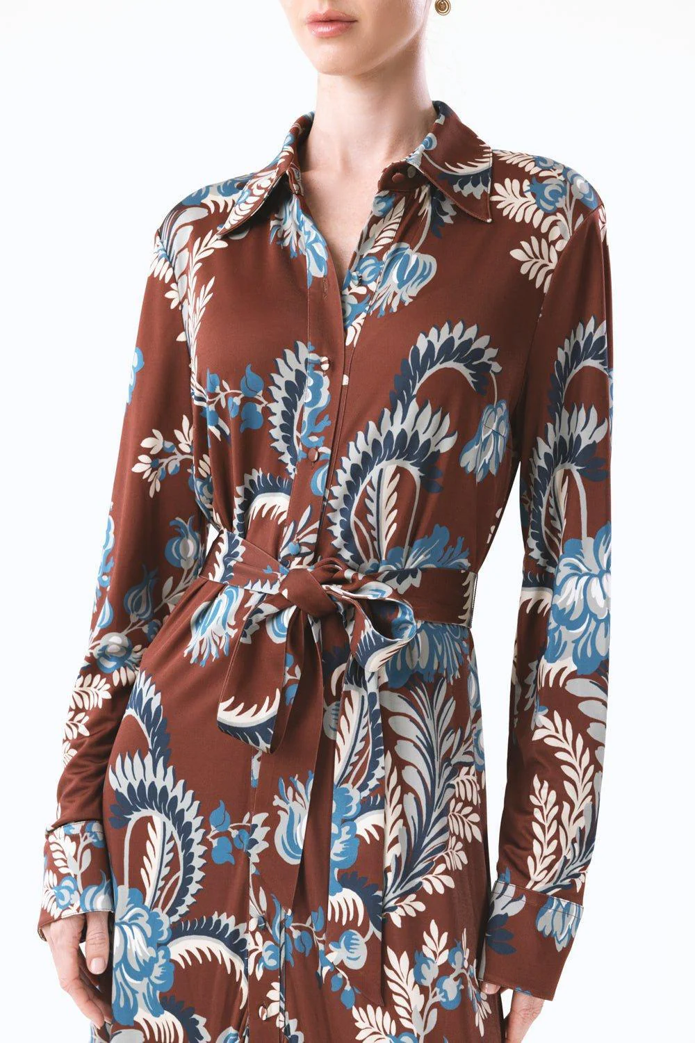 Long Sleeve Printed Shirtdress - Image 3