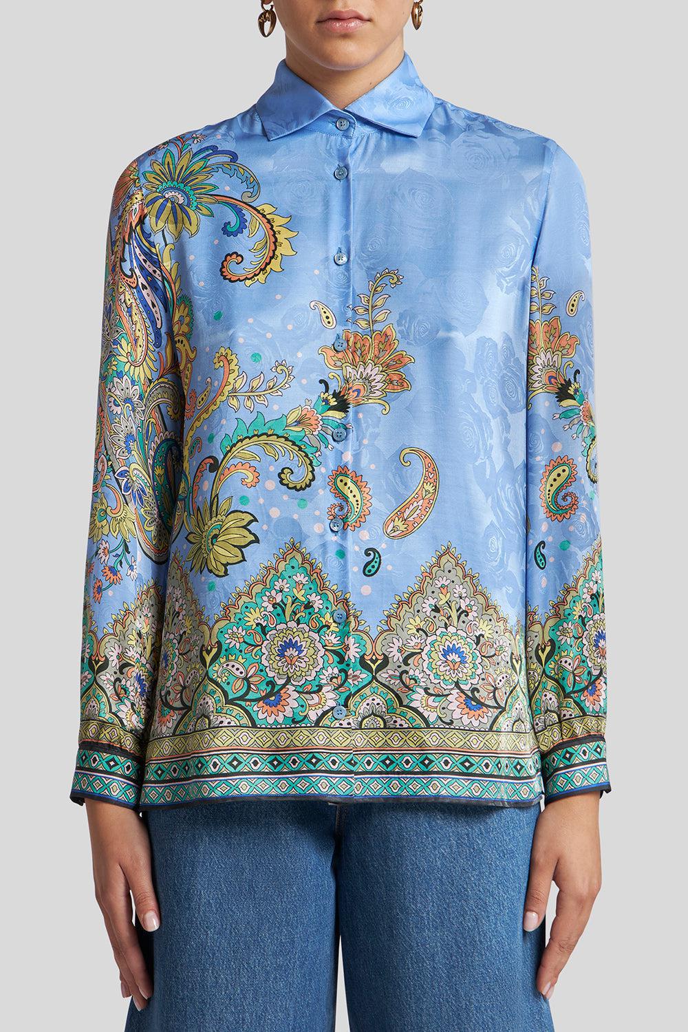 Printed Blouse - Blue - Image 3