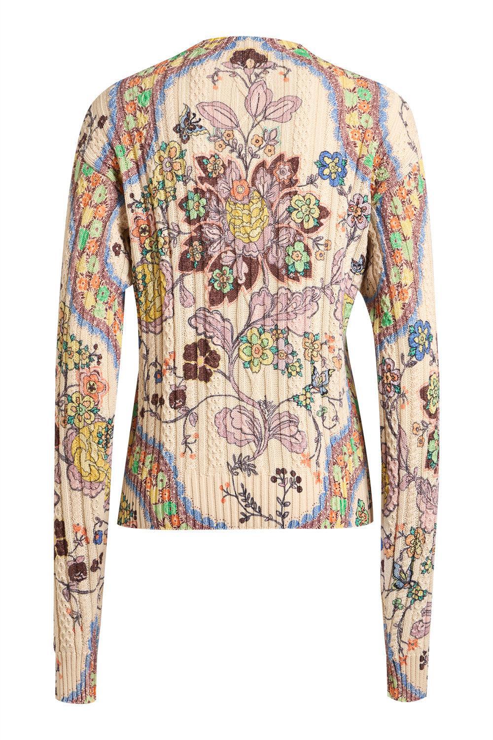 PRINTED CABLEKNIT CREWNECK