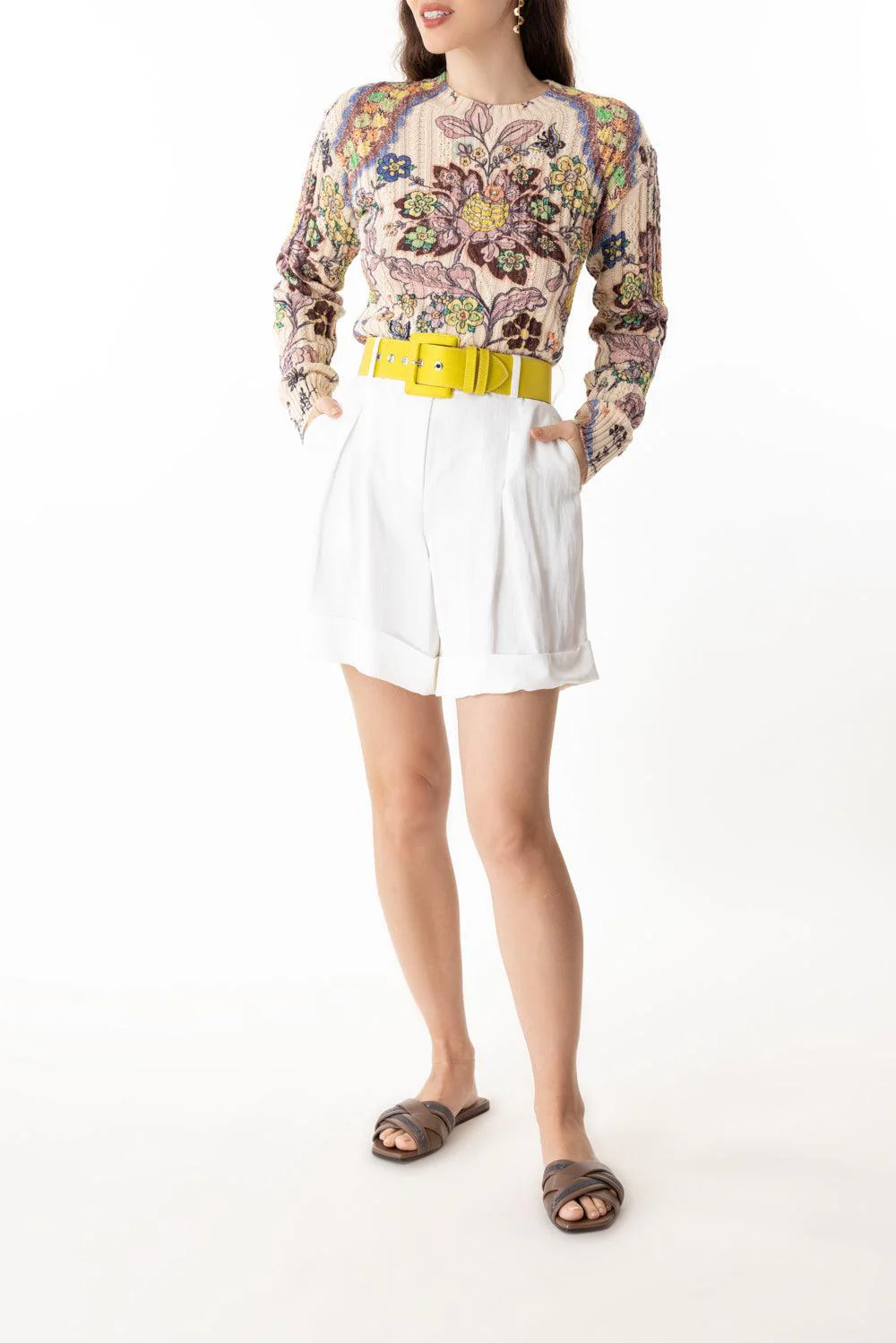 PRINTED CABLEKNIT CREWNECK - Image 4