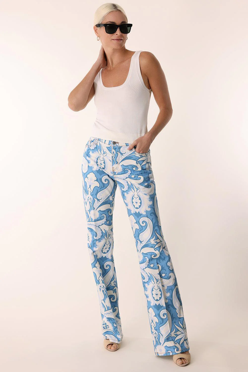 Printed Denim Pant - Image 2