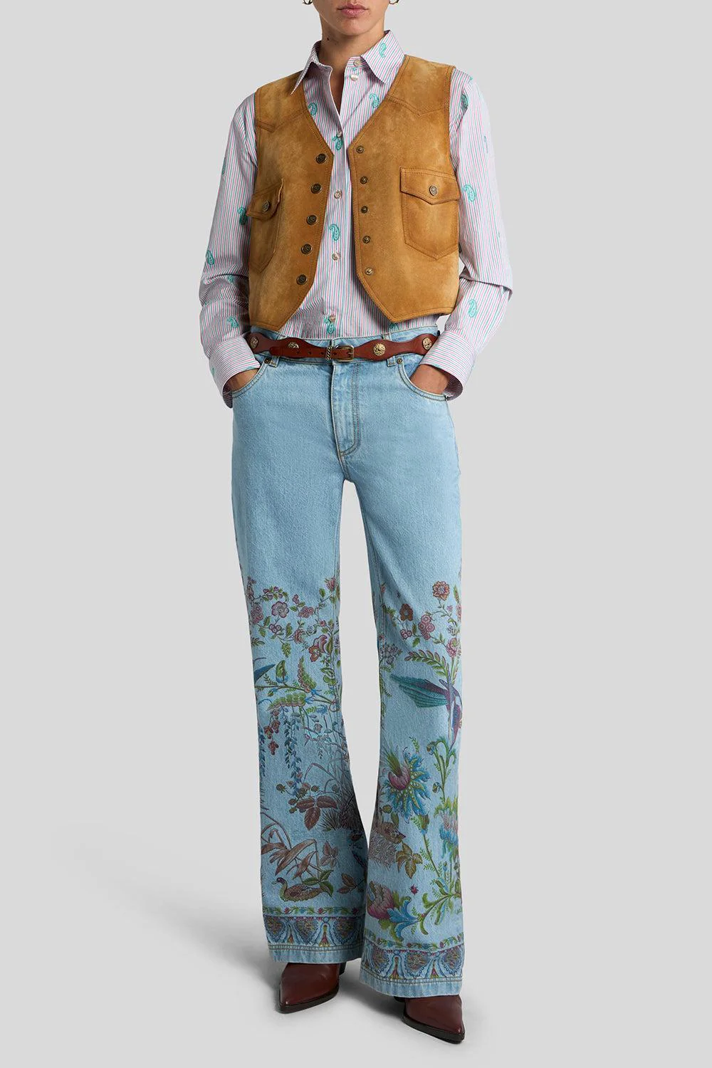 Printed Flare Jeans - Image 3