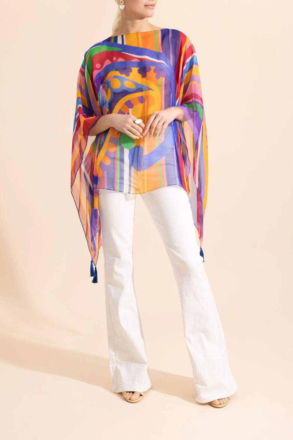 Printed Poncho Blouse - Image 2