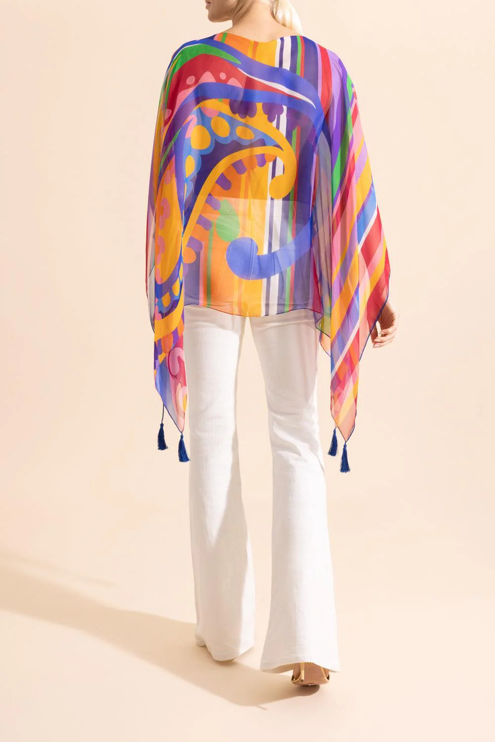 Printed Poncho Blouse - Image 4