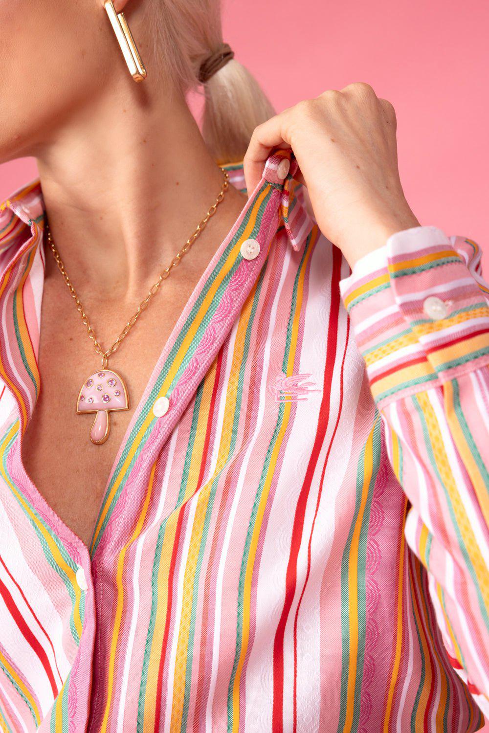 Striped Button Down Blouse - Image 3