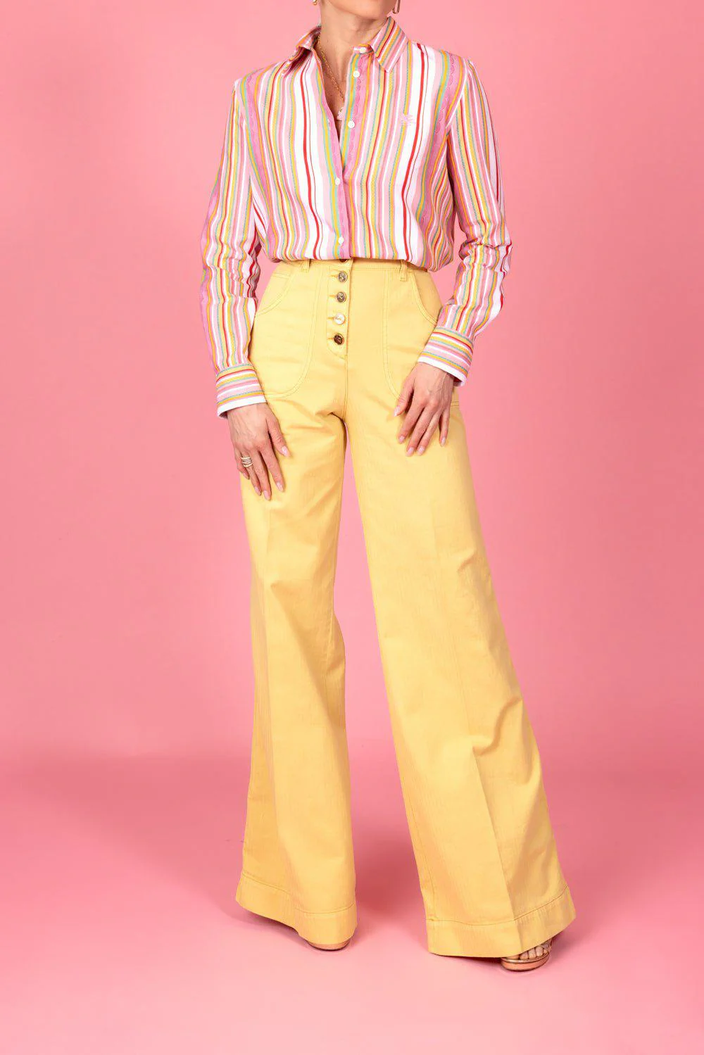 Striped Button Down Blouse - Image 5