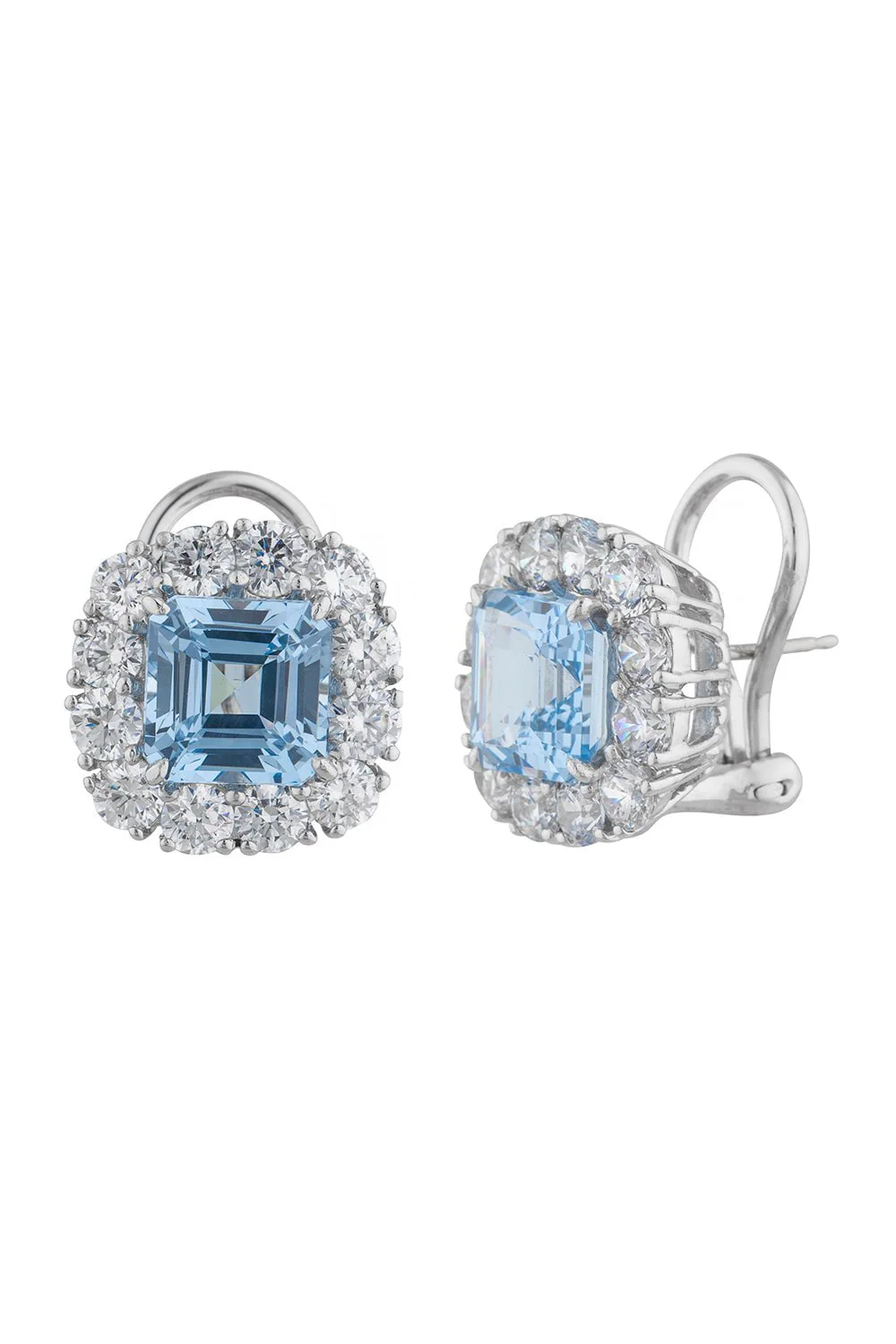Aqua Asscher CZ Earring - Image 3