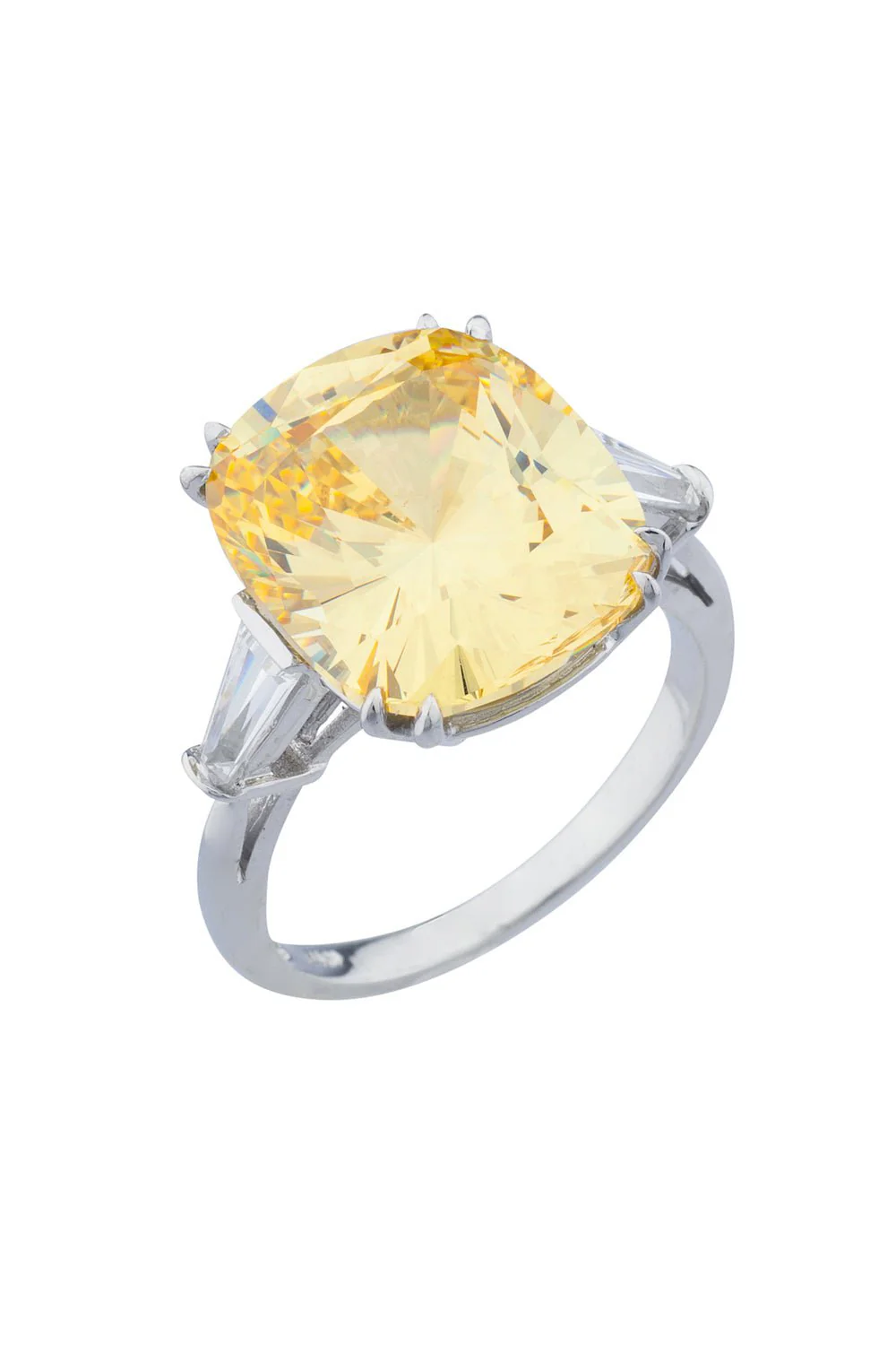 Canary Cushion Baguette Ring - Image 5